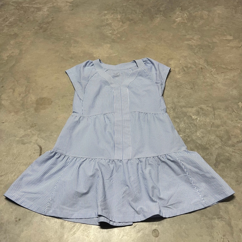 Vineyard Vines Performance Striped Tiered Dress Blue White 2Q011732 Womens M
